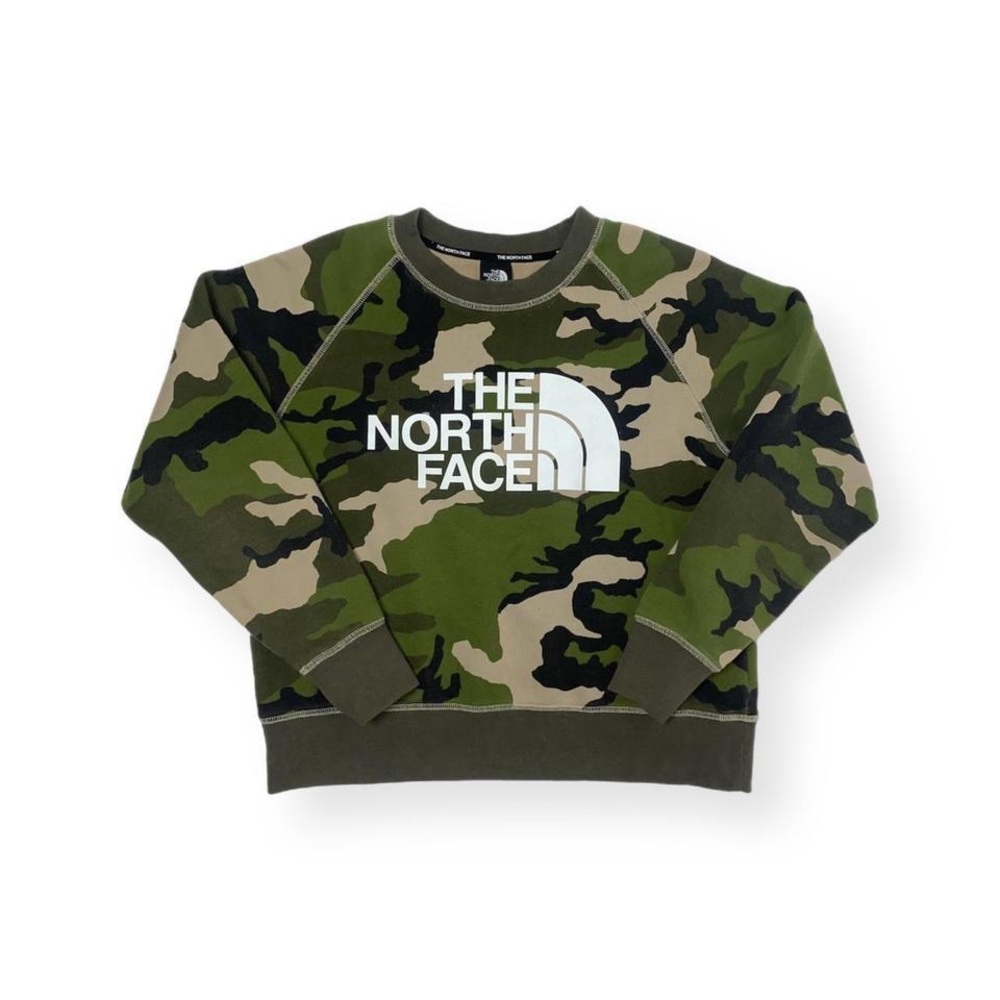 north face camo crewneck sweatshirt
